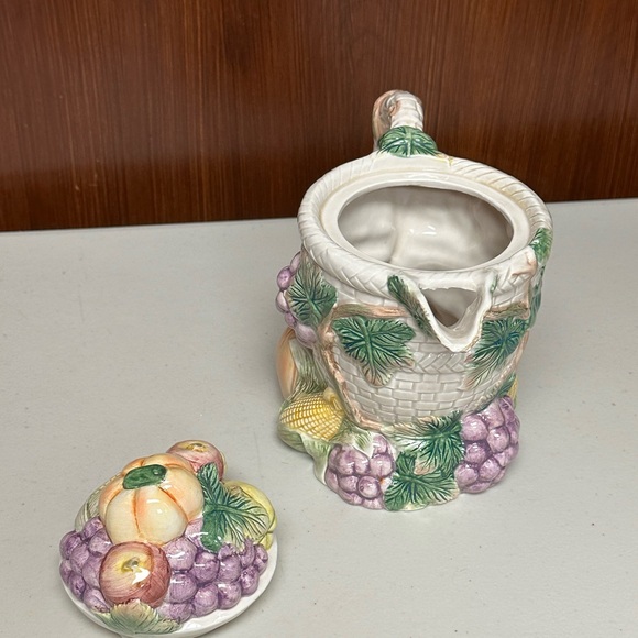 Vintage Fitz and Floyd Omnibus Embossed Autumn Harvest Tea pot - Picture 3 of 16